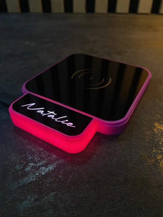 Qi 15w nabíječka pink